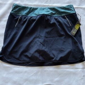 Kiwi Kate Woven Skort Medium Charcoal Gray Teal Activewear Hiking Golf NWT